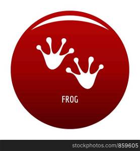 Frog step icon. Simple illustration of frog step vector icon for any design red. Frog step icon vector red