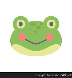 Frog vector cute animal face design for kids.