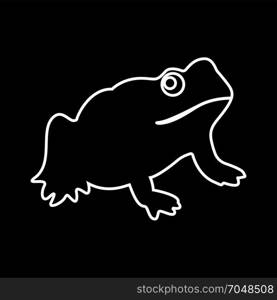 Frog white icon .