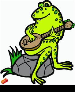 Frog with a guitar