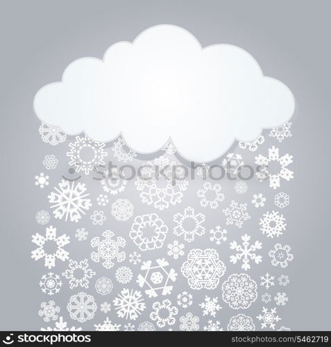 From a cloud it is snowing. A vector illustration