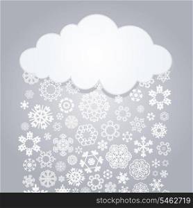From a cloud it is snowing. A vector illustration