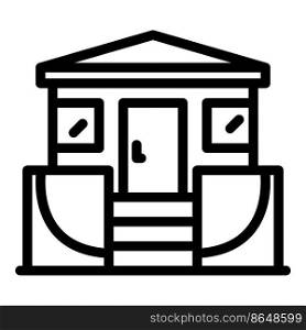 Front bungalow icon outline vector. Summer vacation. Sea villa. Front bungalow icon outline vector. Summer vacation