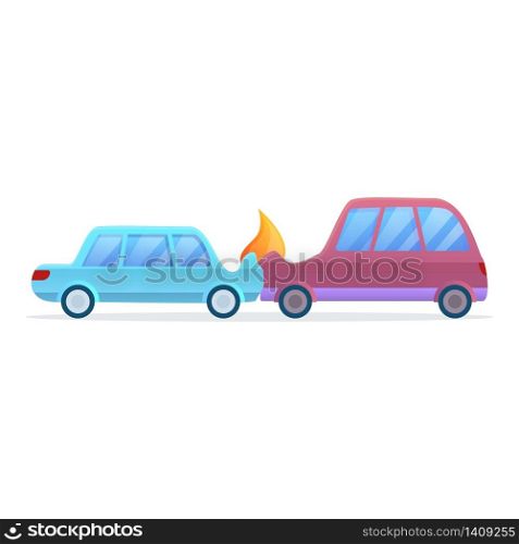 Front car accident icon. Cartoon of front car accident vector icon for web design isolated on white background. Front car accident icon, cartoon style