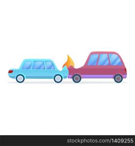 Front car accident icon. Cartoon of front car accident vector icon for web design isolated on white background. Front car accident icon, cartoon style