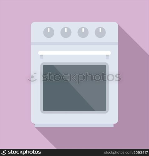 Front convection oven icon flat vector. Electric kitchen stove. Grill gas oven. Front convection oven icon flat vector. Electric kitchen stove