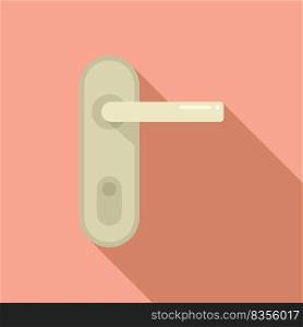 Front door handle icon flat vector. Knob lock. Metal key. Front door handle icon flat vector. Knob lock