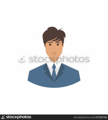 Front face portrait avatar office employee in business costume - vector