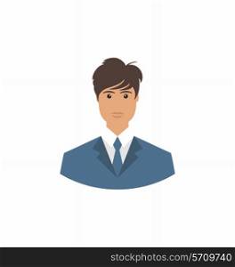 Front face portrait avatar office employee in business costume - vector