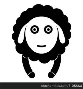 Front face sheep icon. Simple illustration of front face sheep vector icon for web design isolated on white background. Front face sheep icon, simple style