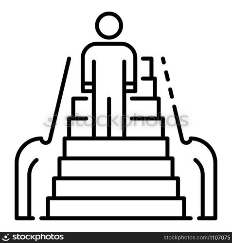 Front man escalator icon. Outline front man escalator vector icon for web design isolated on white background. Front man escalator icon, outline style