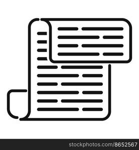 Front newspaper icon outline vector. News paper. Web page. Front newspaper icon outline vector. News paper