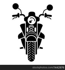 Front of motorbike icon. Simple illustration of front of motorbike vector icon for web design isolated on white background. Front of motorbike icon, simple style