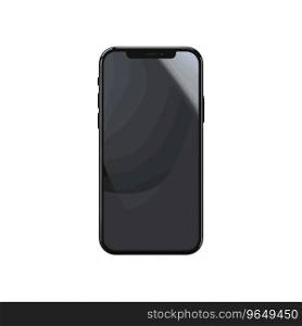Front of realisticflat lay black phone. Vector illustration design.