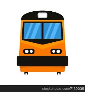 Front of train icon. Flat illustration of front of train vector icon for web design. Front of train icon, flat style