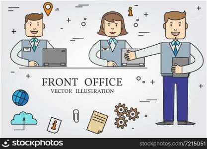 Front office. Thin line icon. Vector.