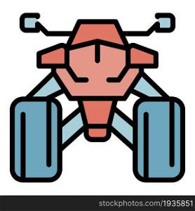 Front quad bike icon. Outline front quad bike vector icon color flat isolated. Front quad bike icon color outline vector