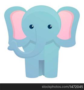 Front view elephant icon. Cartoon of front view elephant vector icon for web design isolated on white background. Front view elephant icon, cartoon style