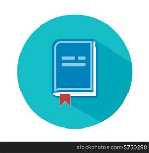 Front view of blank book in flat design