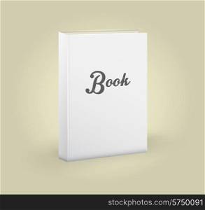 Front view of blank book with text