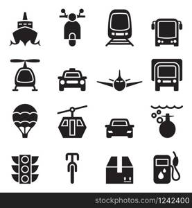 Front view of Vehicle & transportation icon set