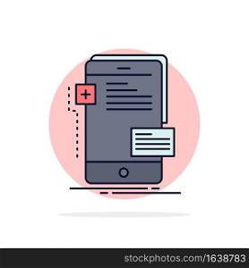 frontend, interface, mobile, phone, developer Flat Color Icon Vector