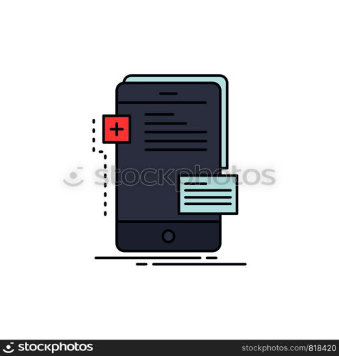 frontend, interface, mobile, phone, developer Flat Color Icon Vector