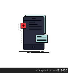 frontend, interface, mobile, phone, developer Flat Color Icon Vector