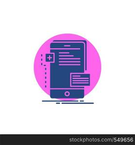 frontend, interface, mobile, phone, developer Glyph Icon.. Vector EPS10 Abstract Template background