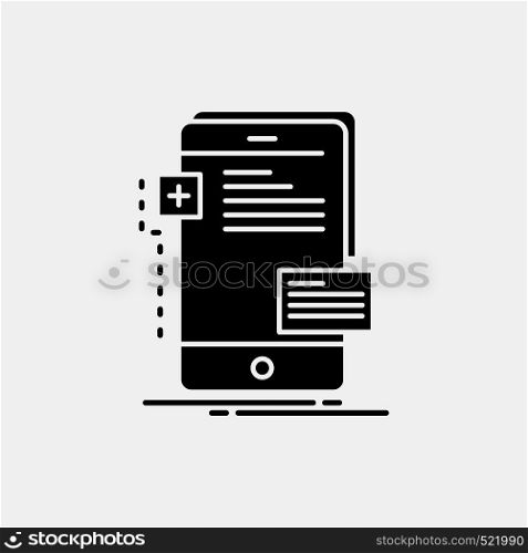 frontend, interface, mobile, phone, developer Glyph Icon. Vector isolated illustration. Vector EPS10 Abstract Template background