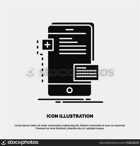 frontend, interface, mobile, phone, developer Icon. glyph vector gray symbol for UI and UX, website or mobile application. Vector EPS10 Abstract Template background