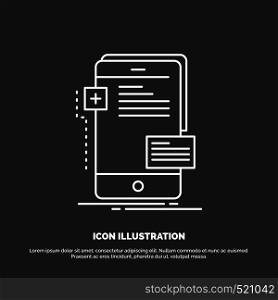 frontend, interface, mobile, phone, developer Icon. Line vector symbol for UI and UX, website or mobile application. Vector EPS10 Abstract Template background