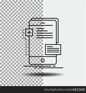 frontend, interface, mobile, phone, developer Line Icon on Transparent Background. Black Icon Vector Illustration. Vector EPS10 Abstract Template background