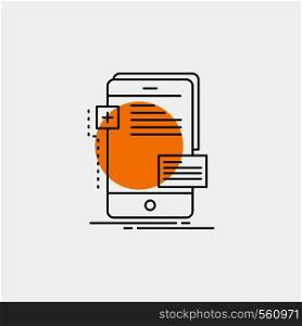 frontend, interface, mobile, phone, developer Line Icon. Vector EPS10 Abstract Template background