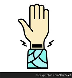 Frostbite wrist hand icon. Outline frostbite wrist hand vector icon color flat isolated. Frostbite wrist hand icon color outline vector
