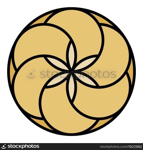 Frosting biscuit icon. Outline frosting biscuit vector icon color flat isolated on white. Frosting biscuit icon color outline vector
