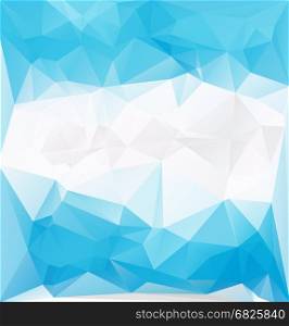Frozen abstract low-poly pattern. Blue bright ambient background template. Vector illustration. Fantasy decor ice square template.