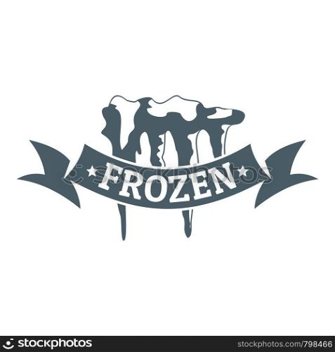 Frozen logo. Simple illustration of frozen vector logo for web. Frozen logo, simple gray style