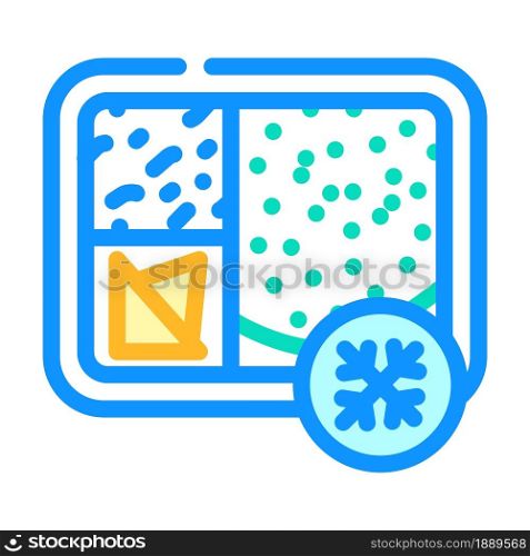 frozen lunch color icon vector. frozen lunch sign. isolated symbol illustration. frozen lunch color icon vector illustration