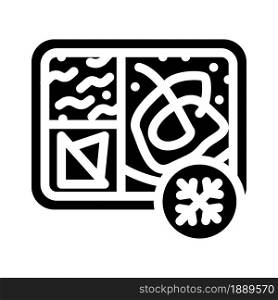 frozen lunch glyph icon vector. frozen lunch sign. isolated contour symbol black illustration. frozen lunch glyph icon vector illustration