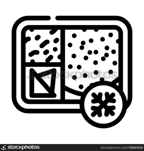 frozen lunch line icon vector. frozen lunch sign. isolated contour symbol black illustration. frozen lunch line icon vector illustration