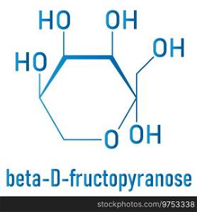 Fructose or d-fructose fruit sugar molecule Vector Image