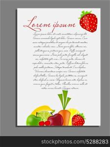 fruit background blank page vector illustration
