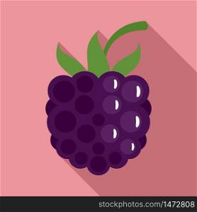 Fruit blackberry icon. Flat illustration of fruit blackberry vector icon for web design. Fruit blackberry icon, flat style