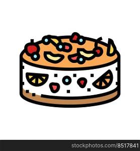 fruit cake food dessert color icon vector. fruit cake food dessert sign. isolated symbol illustration. fruit cake food dessert color icon vector illustration