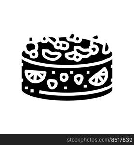 fruit cake food dessert glyph icon vector. fruit cake food dessert sign. isolated symbol illustration. fruit cake food dessert glyph icon vector illustration