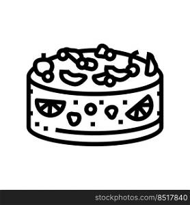 fruit cake food dessert line icon vector. fruit cake food dessert sign. isolated contour symbol black illustration. fruit cake food dessert line icon vector illustration