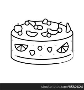 fruit cake food dessert line icon vector. fruit cake food dessert sign. isolated contour symbol black illustration. fruit cake food dessert line icon vector illustration