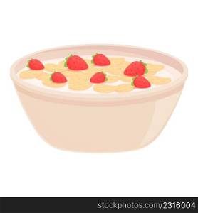 Fruit cereal breakfast icon cartoon vector. Milk corn. Flakes muesli. Fruit cereal breakfast icon cartoon vector. Milk corn