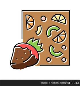 fruit chocolate color icon vector. fruit chocolate sign. isolated symbol illustration. fruit chocolate color icon vector illustration